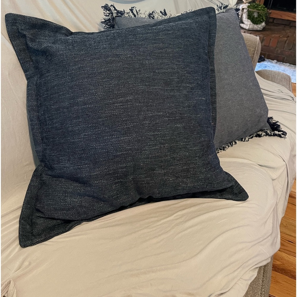 Navy/Denim blue down filled throw pillows